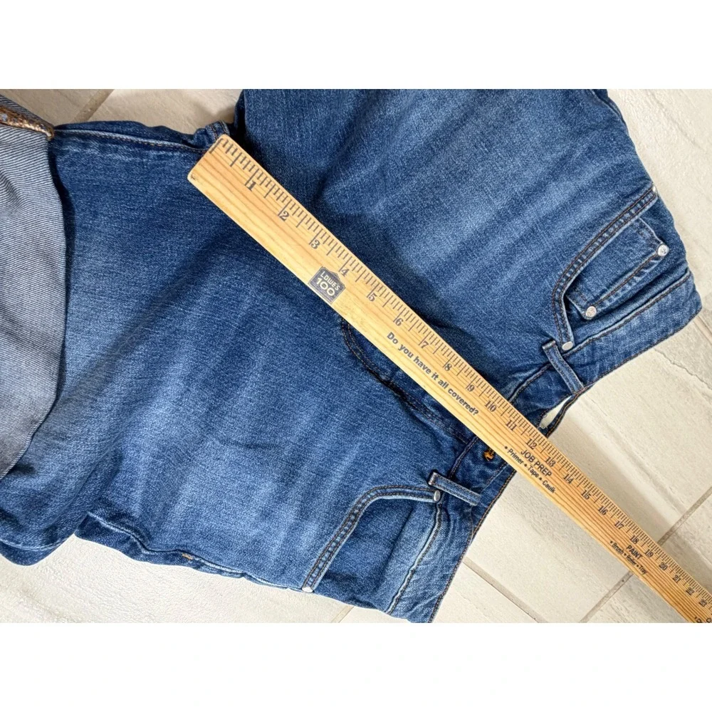 Pilcro and the Letterpress High Rise Cuffed Denim Shorts Blue 28